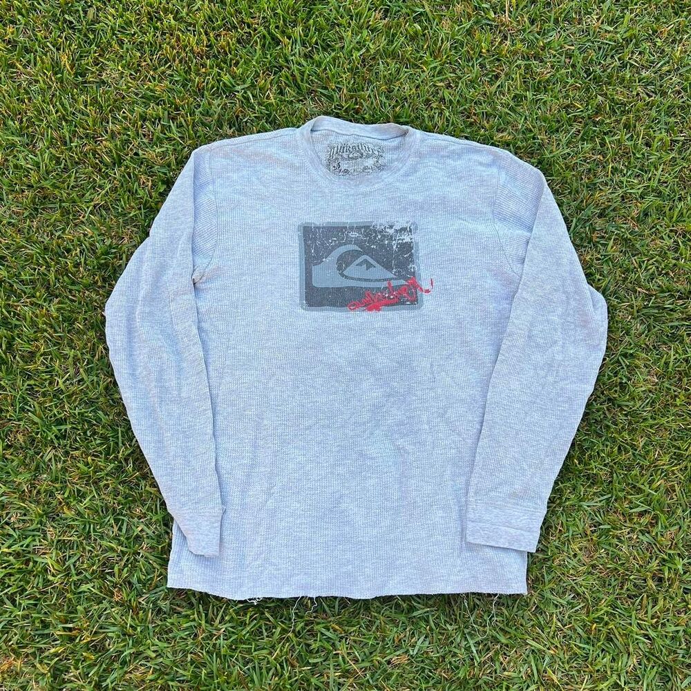 Quiksilver y2k waffle knit long sleeve tee mens size XL